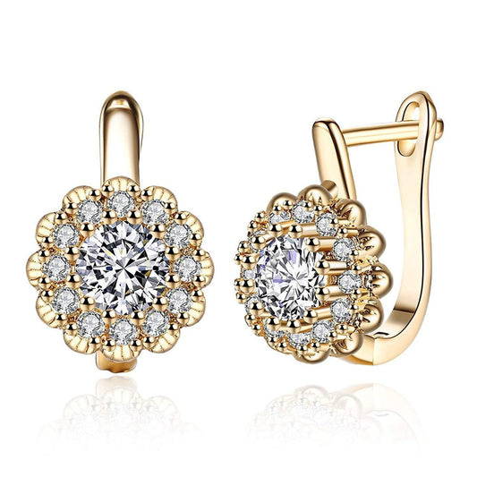 Diamond Flower Earrings