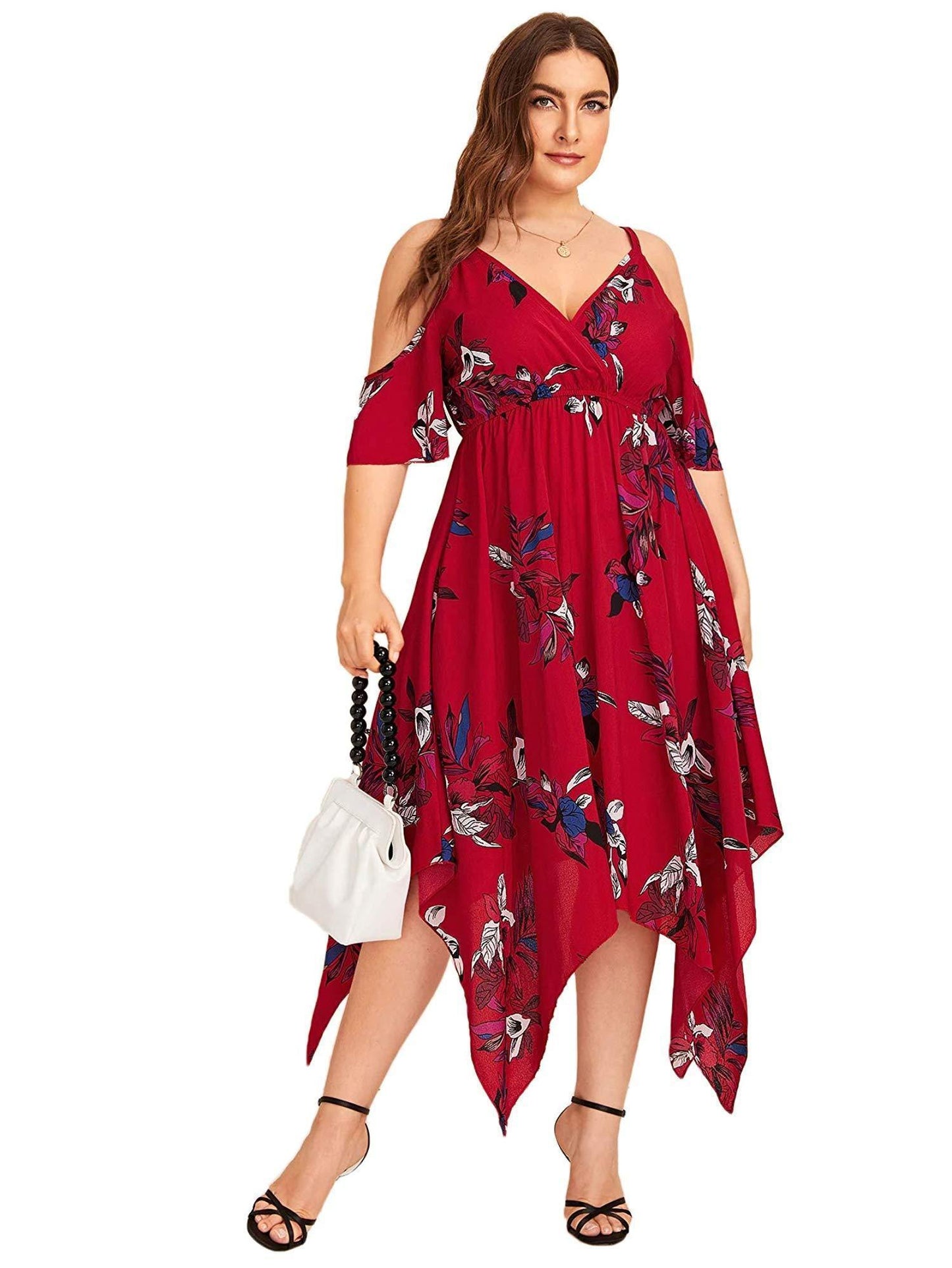 Cold Shoulder Floral Dress