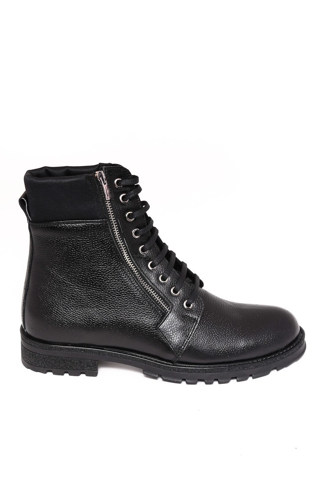 Black Winter Lace-Up Boots