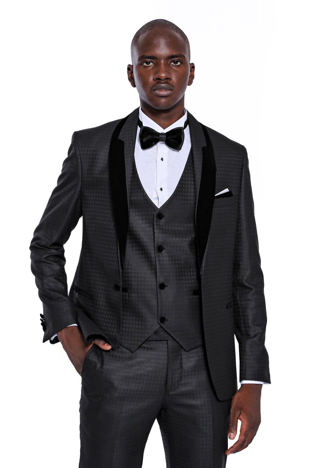 3-Piece Lapel Patterned Suit